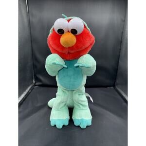 Sesame Street 13 Inch Elmo Dino Stomp Dancing Plush Toy Working.